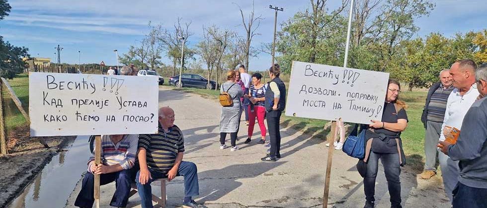 meštani blokirali put između botoša i tomaševca