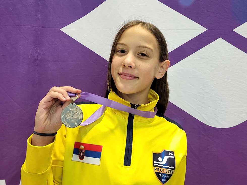 Kasja Blažin osvojila srebro na pionirskom prvenstvu Srbije u plivanju