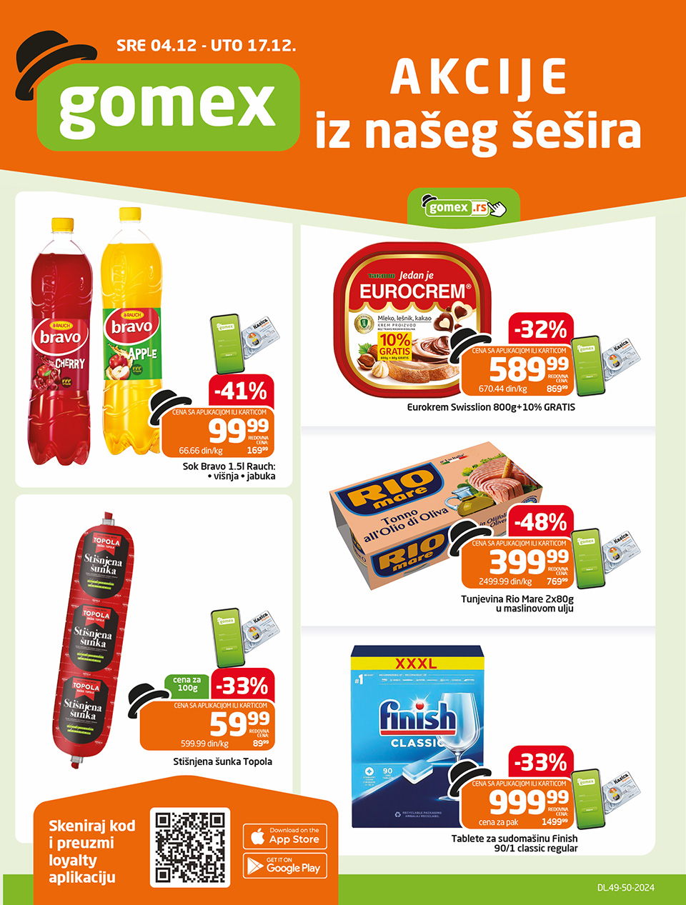 gomex akcija iz našeg šešira