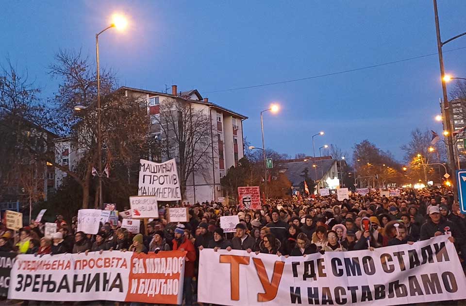 studentski protest u zrenjaninu