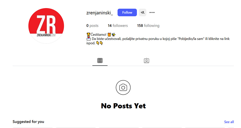 lažni instagram profil