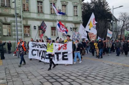 građani organizovali skup podrške studentima