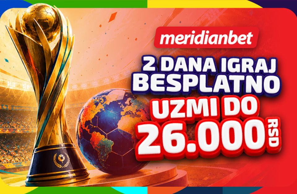 Svetsko prvenstvo kuca na vrata: Meridian časti sa 26.000 RSD bonusa dobrodošlice za istorijski fudbalski spektakl! Svetsko prvenstvo kuca na vrata: Meridian časti sa 26.000 RSD bonusa dobrodošlice za istorijski fudbalski spektakl!