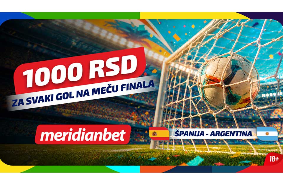 NEKA PRŠTE GOLOVI U FINALU: Igraj na Argentinu ili Španiju i uzmi 1.000 dinara za svaki pogodak! NEKA PRŠTE GOLOVI U FINALU: Igraj na Argentinu ili Španiju i uzmi 1.000 dinara za svaki pogodak!