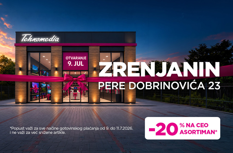 Zrenjanin dobija novu Tehnomedia prodavnicu – veliko otvaranje 9. jula Zrenjanin dobija novu Tehnomedia prodavnicu – veliko otvaranje 9. jula