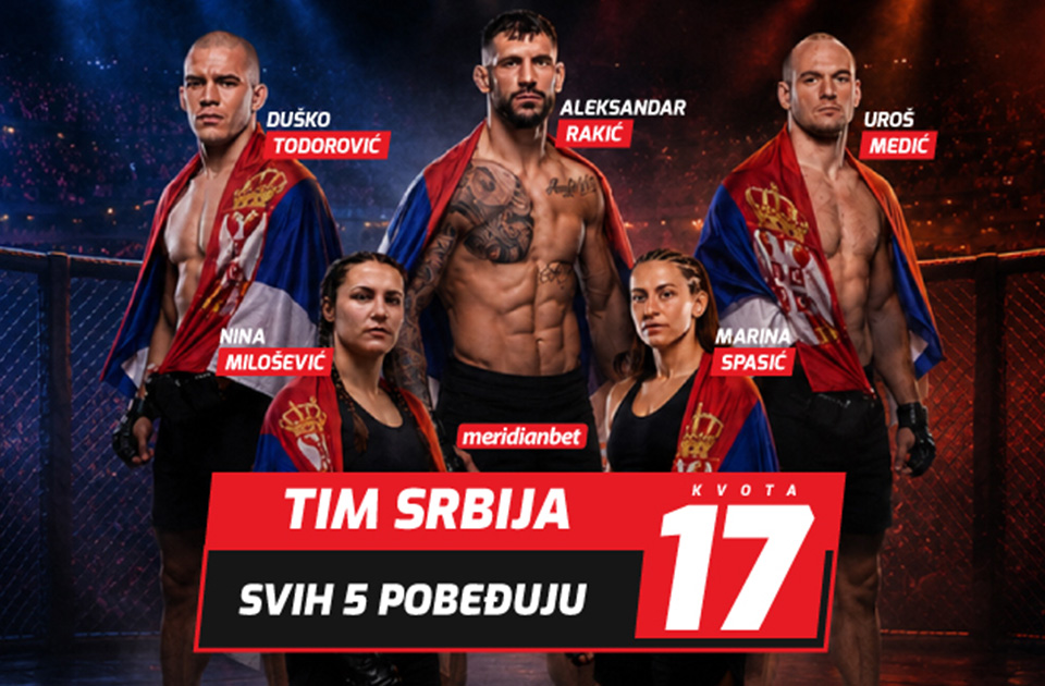 MERIDIAN POVEĆAO KVOTE ZA UFC FIGHT NIGHT – KLADI SE NA SRPSKE BORCE I DODATNO NAPLATI SVAKI NOKAUT!